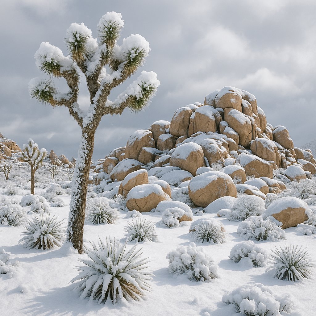 Snow-Capped Joshua: A Desert in White