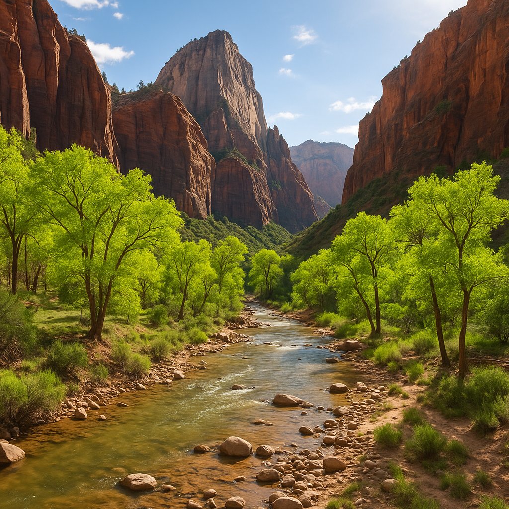 Spring Light in Zion Canyon