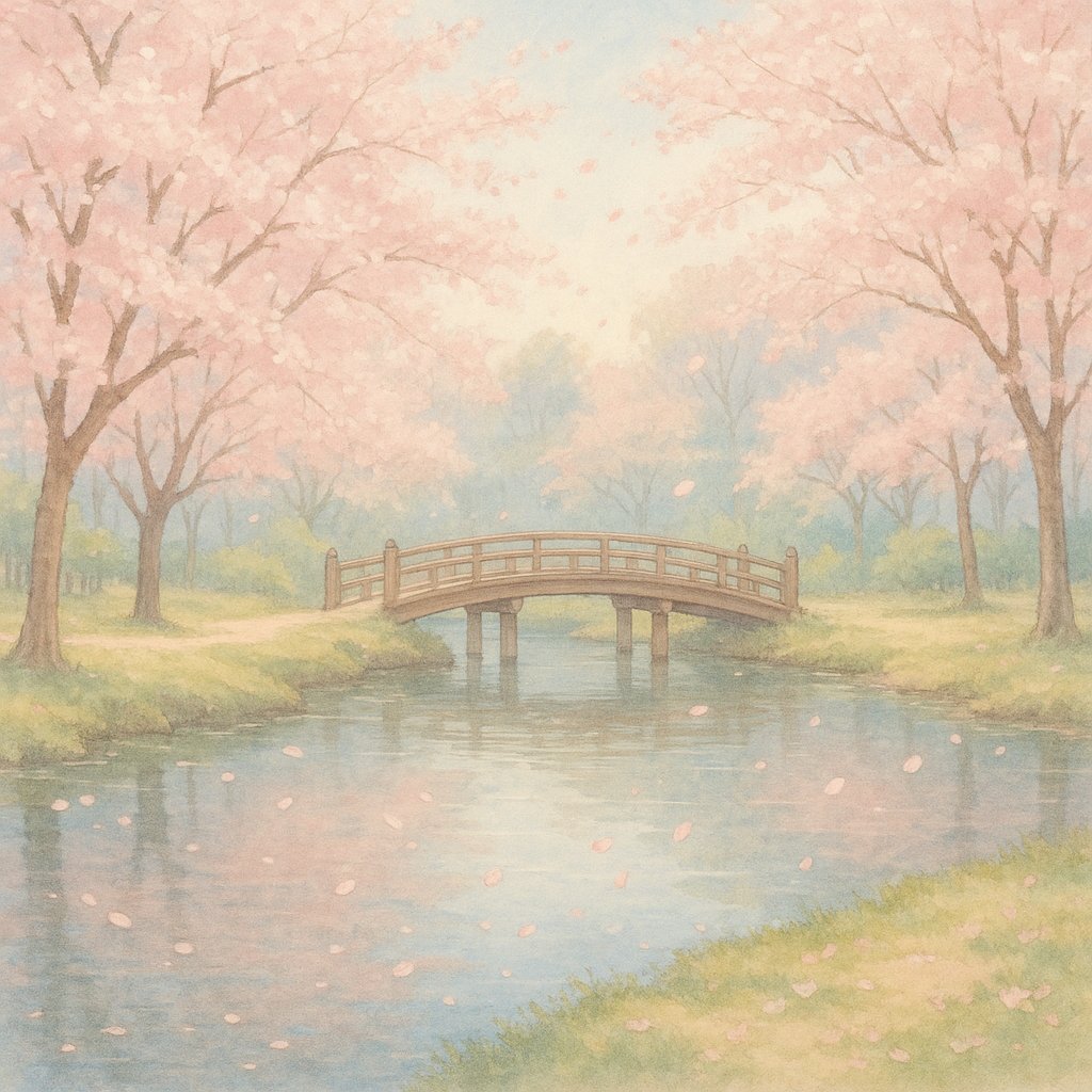 Spring Whisper: Cherry Blossom Bridge