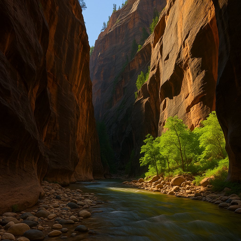 Summer Light in Zion's Narrow Canyon