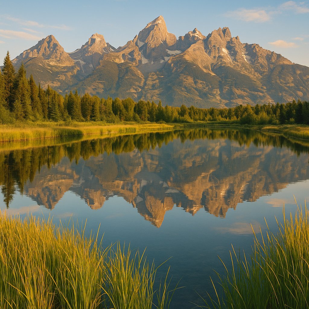 Summer Morning at Grand Teton — Mirror Reflection