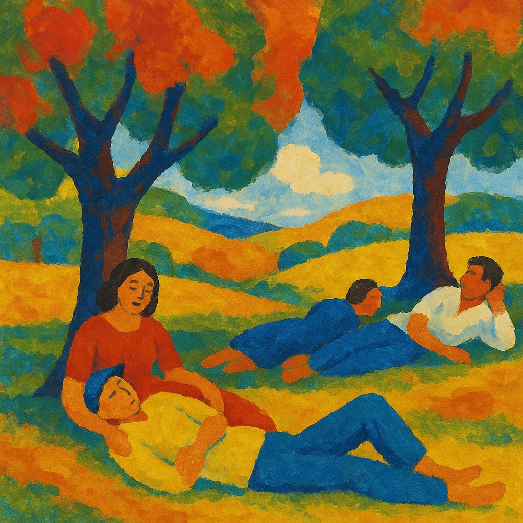 Summer Repose Under the Trees