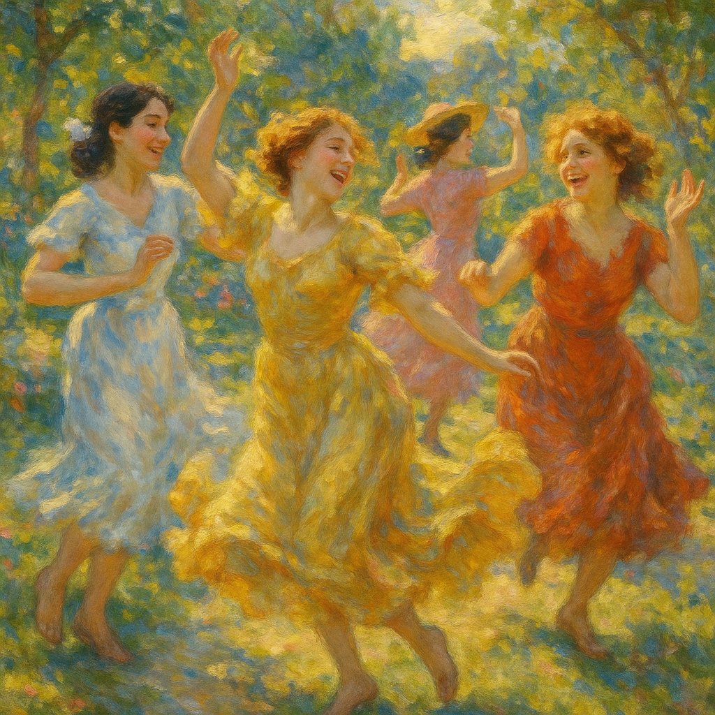 Sunlit Dance in the Garden