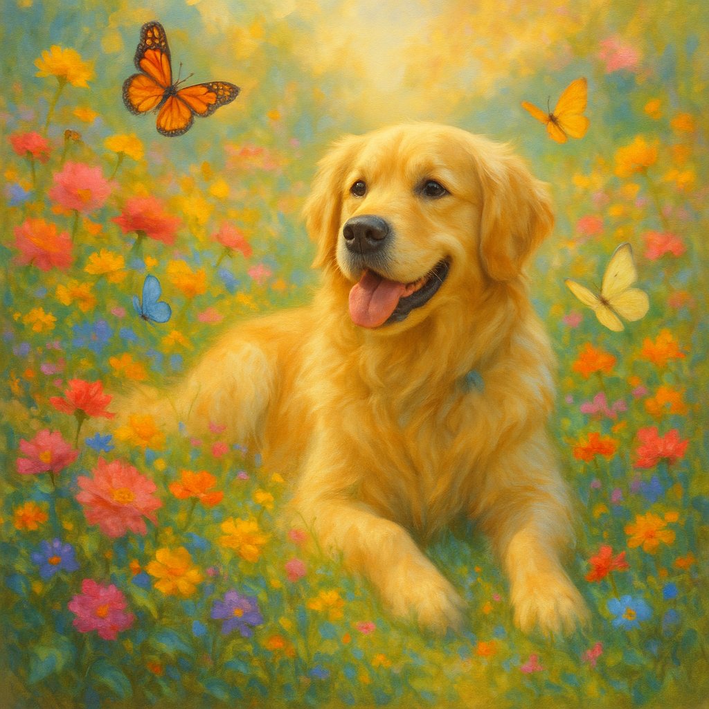 Sunlit Golden: Meadow Reverie