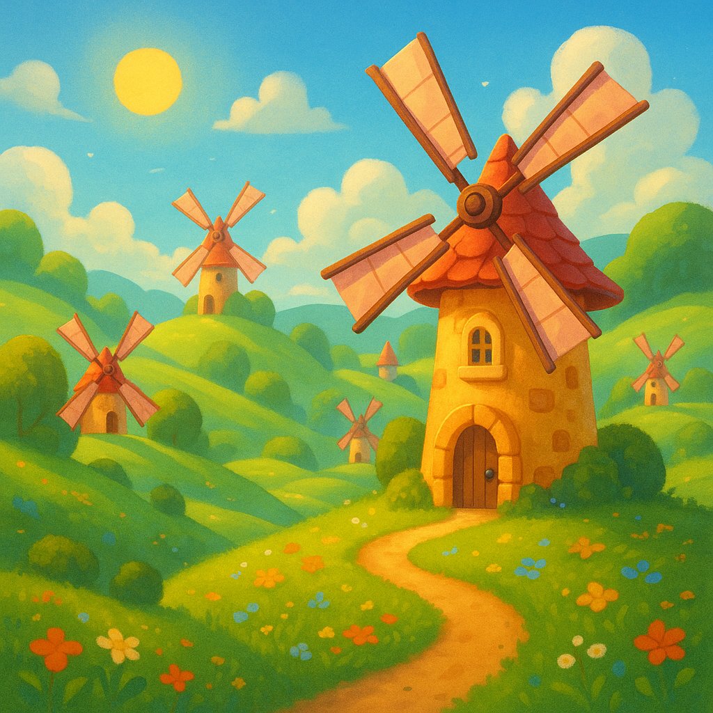 Sunlit Windmill Valley