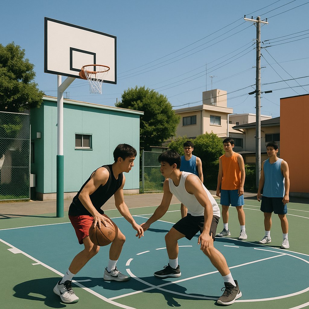 Sunny Street Basketball in Japan