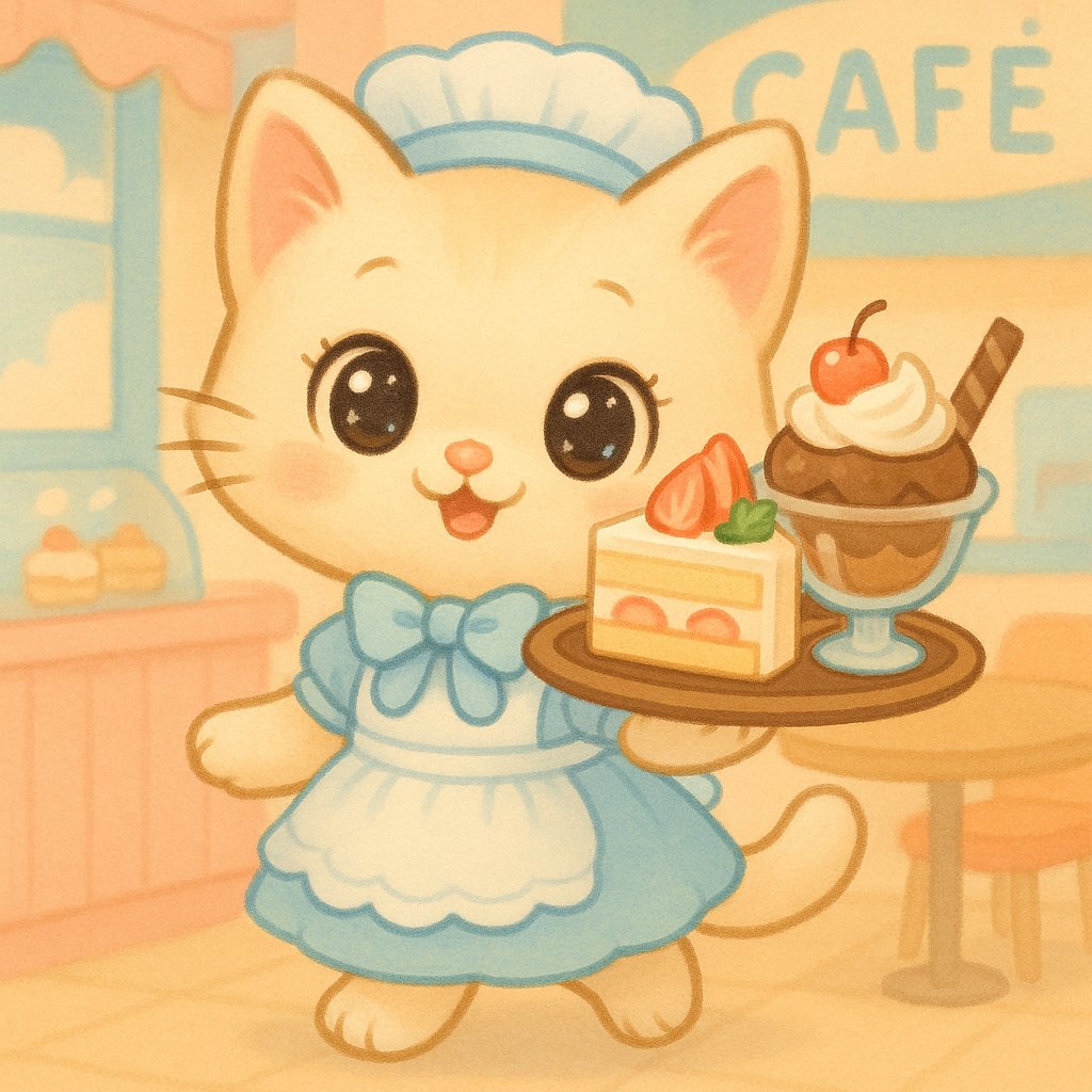 Sweet Café Kitten — Cartoon Fun