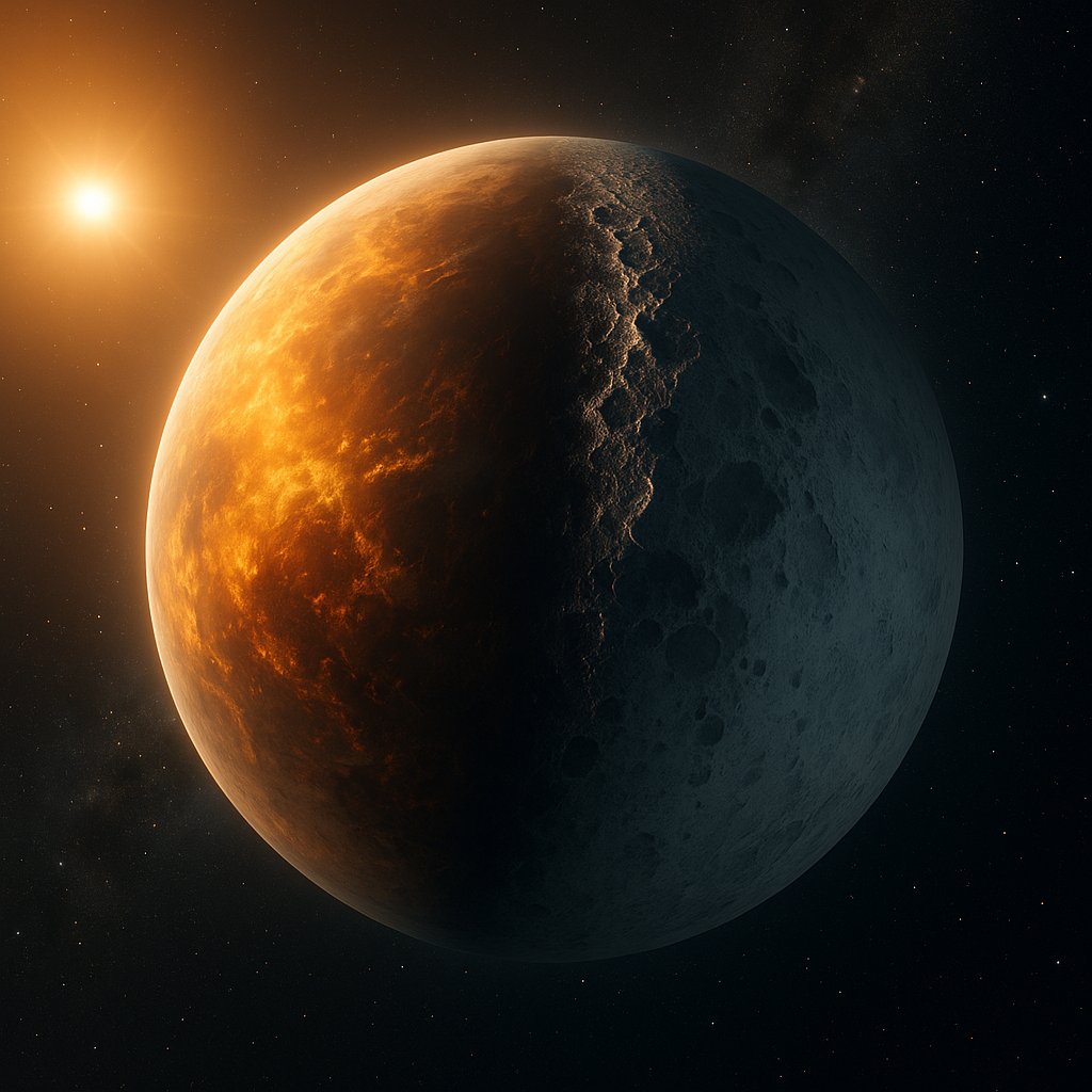 Tidally Locked Exoplanet: Fiery Day, Frozen Night