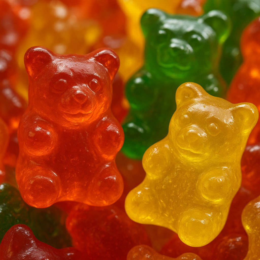 Translucent Gummy Bears — Vivid Macro Close-Up