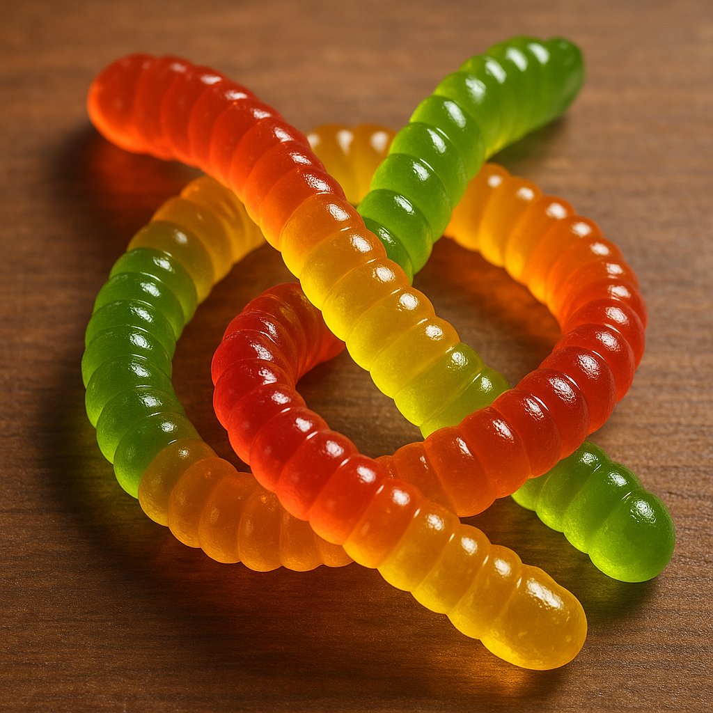Twisted Gummy Worms — Juicy Translucent Candy