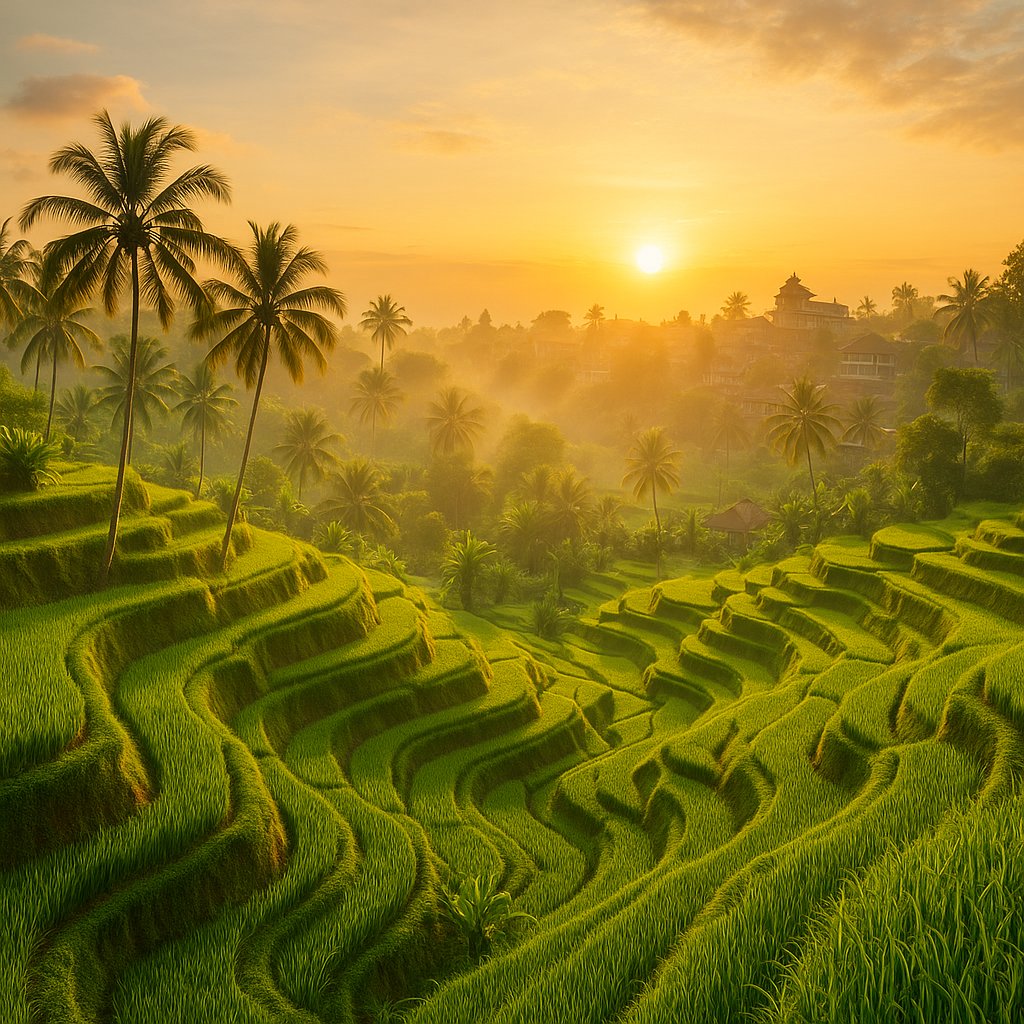 Ubud Rice Terraces at Sunrise