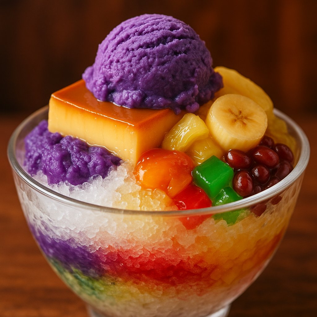 Ultra-Detailed Halo-Halo with Ube and Leche Flan