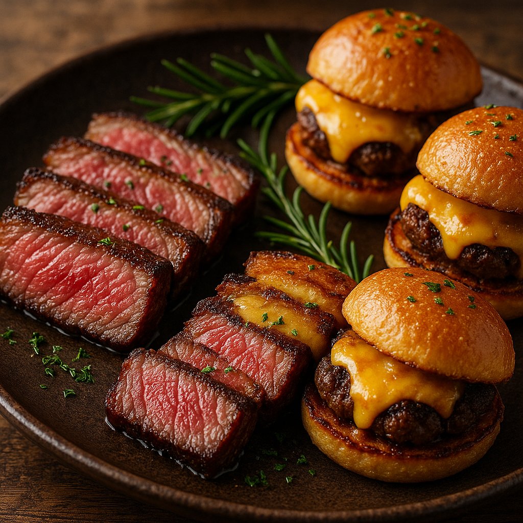 Wagyu Steak & Mini Cheeseburger Platter