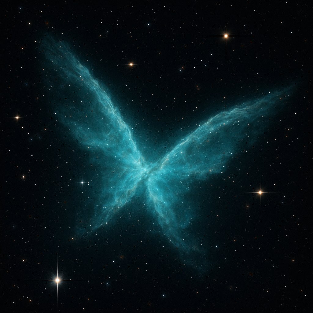 Wing Nebula in Blue-Green Hues