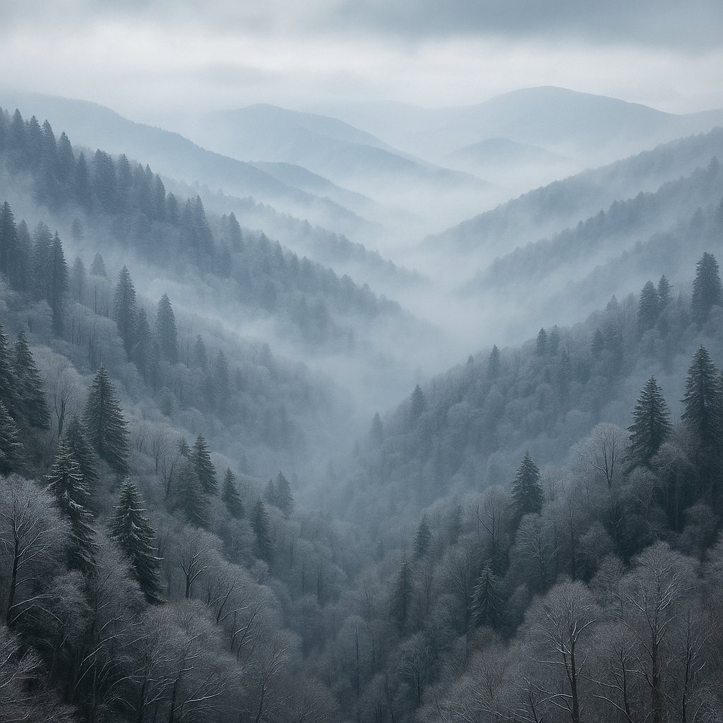 Winter Mist Over the Smokies