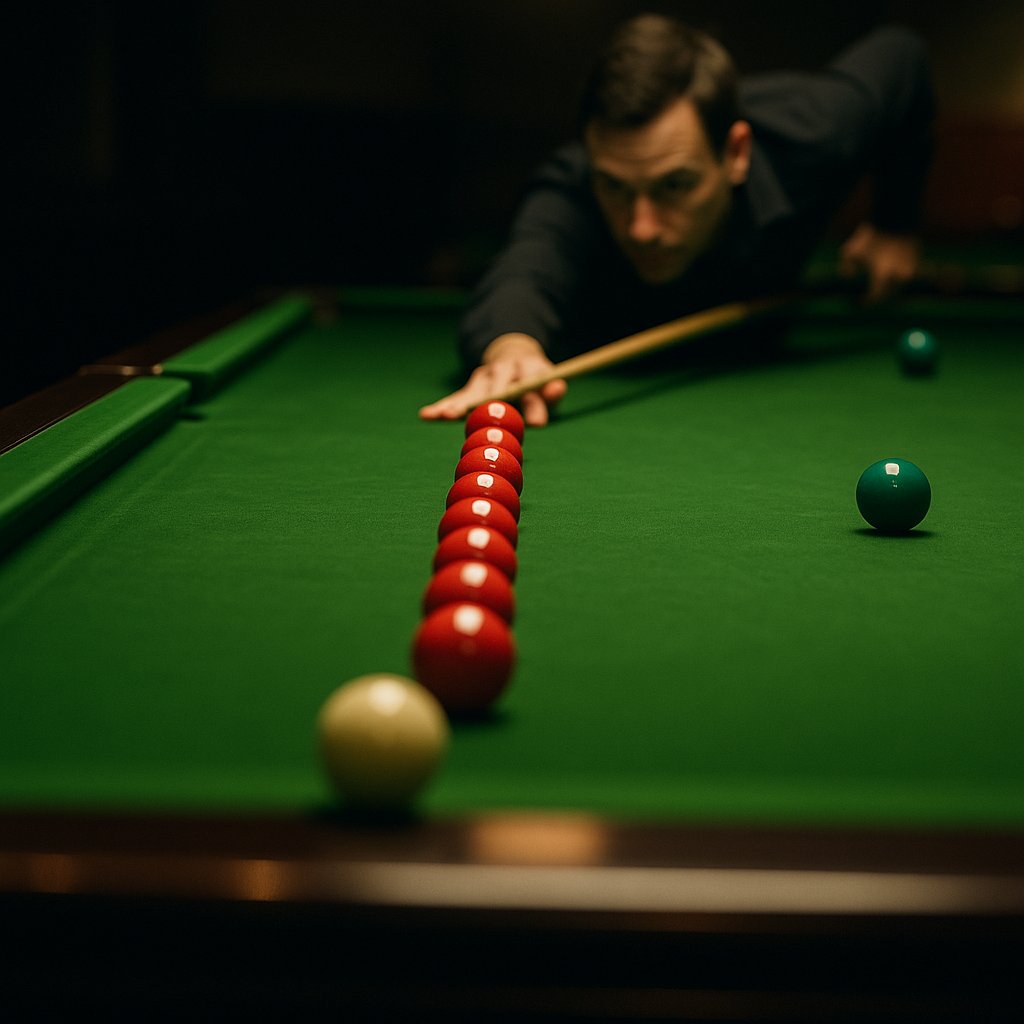 Cinematic Long Snooker Shot
