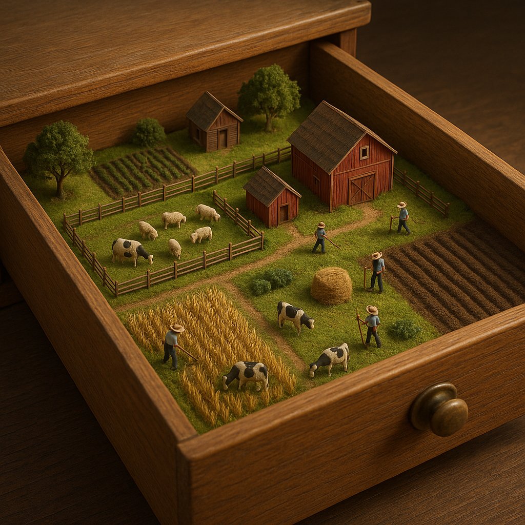 Drawer Farm: A Miniature Rural World
