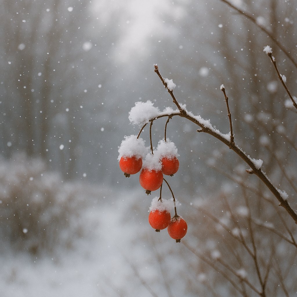 January Berries in Snow