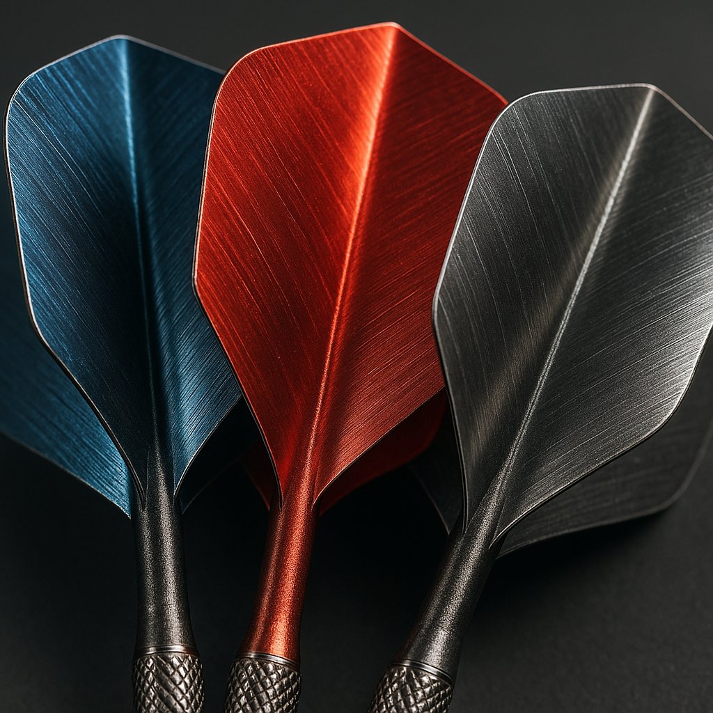 Macro Close-Up of Metallic Dart Flights