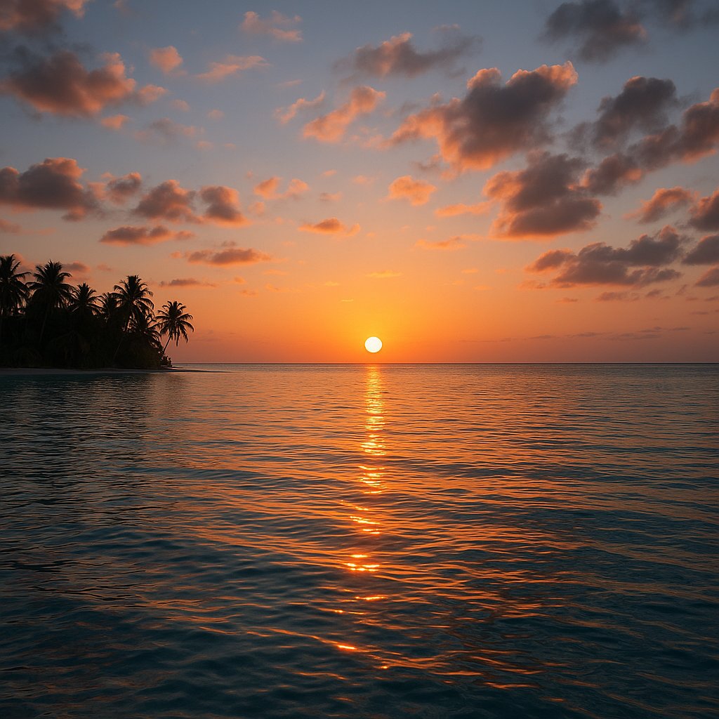 Maldives Sunset — Golden Path to the Horizon