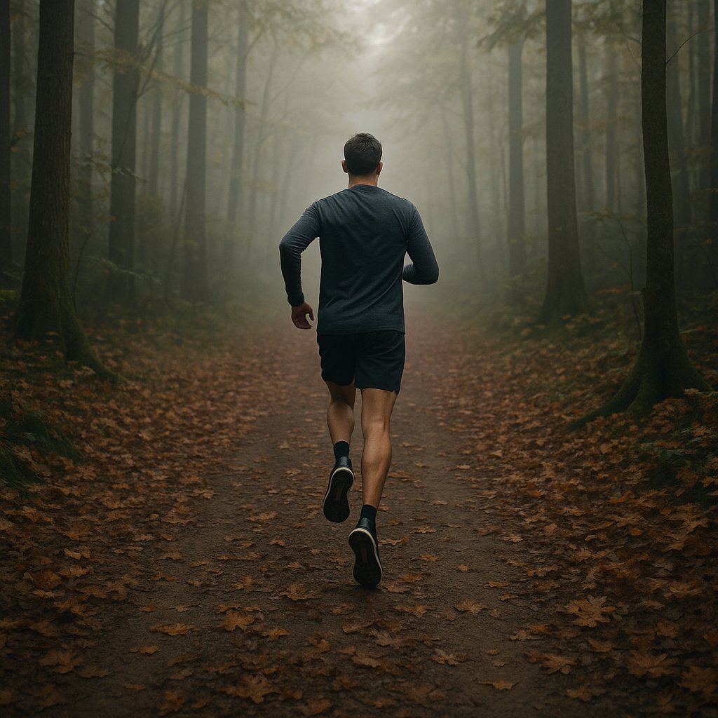 Morning Run Through the Misty Woods