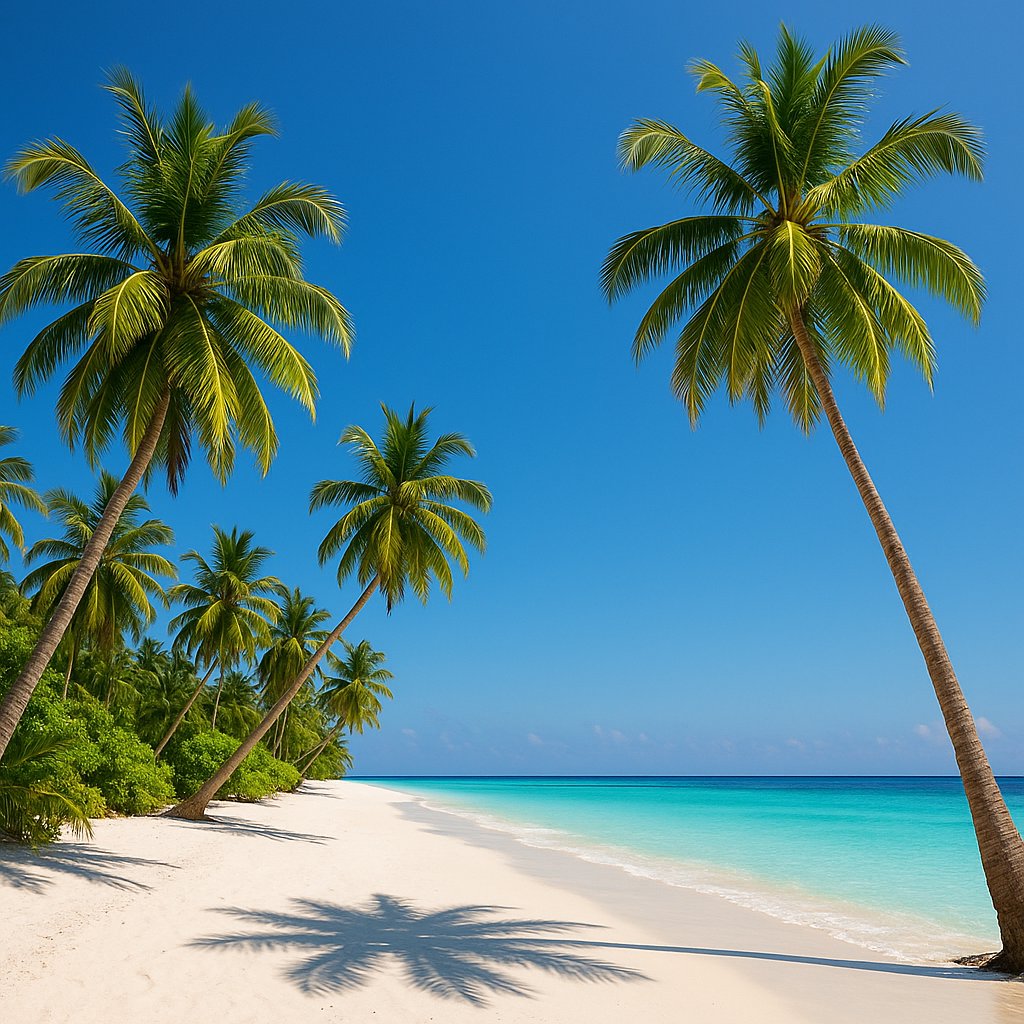 Noon at a Maldives Palm Beach