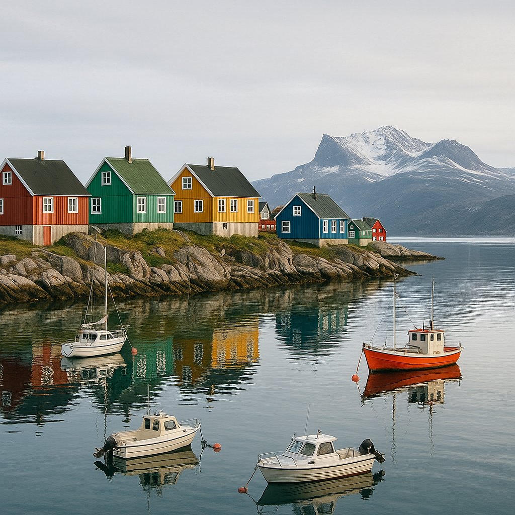 Nuuk Harbor at Soft Arctic Light