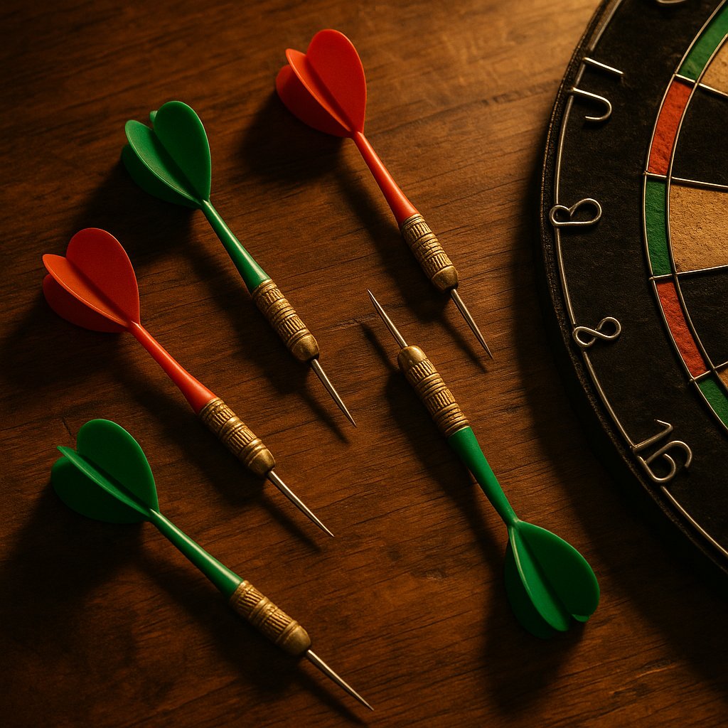 Scattered Darts by the Board