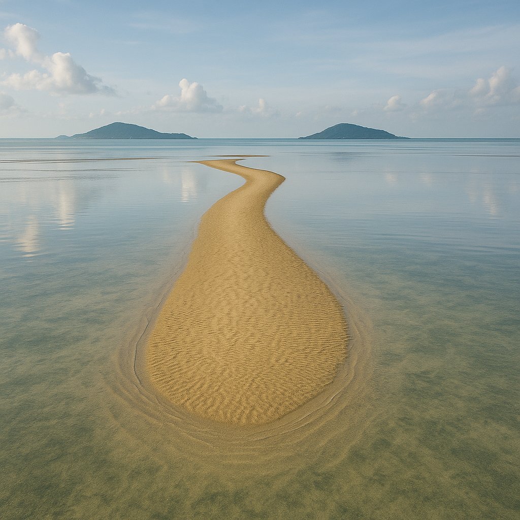 Sinuous Sandbank at Low Tide — Koh Samui