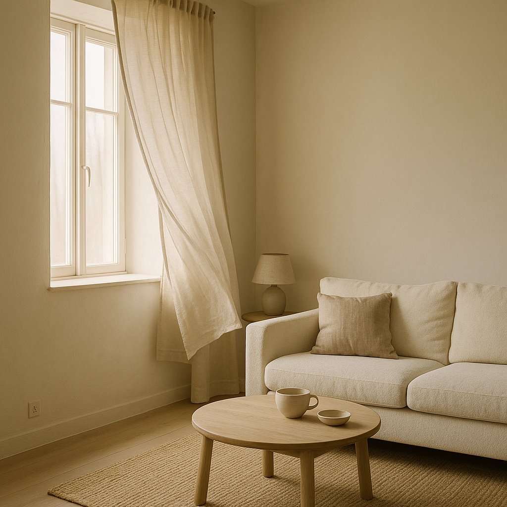 Sunlit Minimal Living Room
