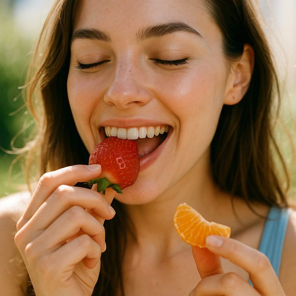 Sunlit Smile with Fresh Fruit