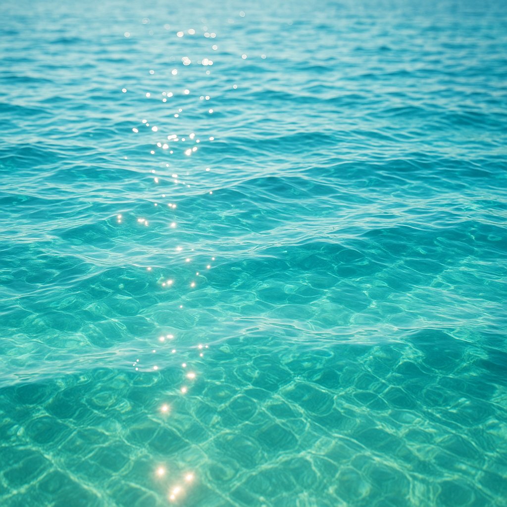Sunlit Turquoise Ocean Surface