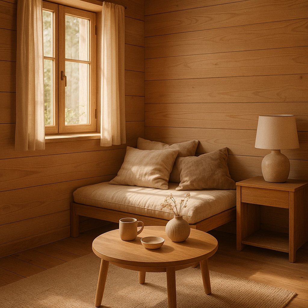 Sunlit Wooden Nook