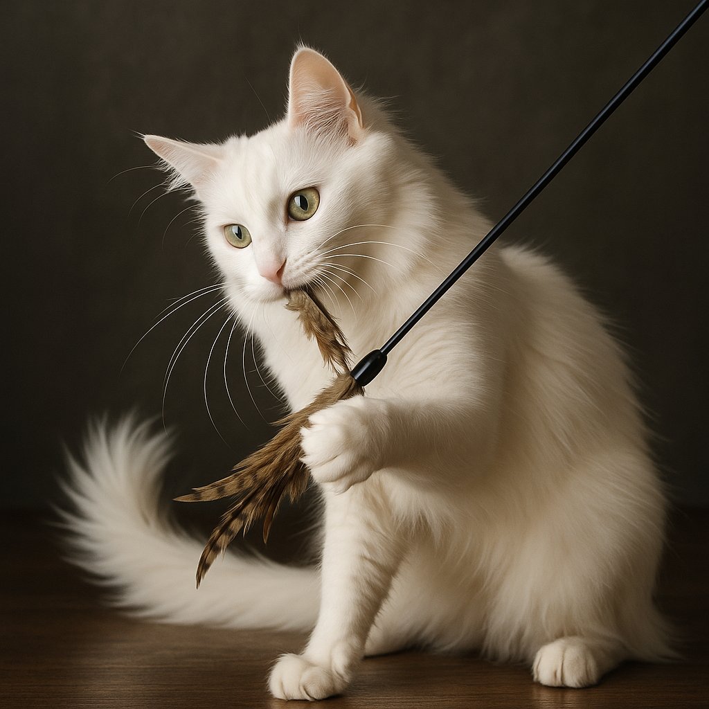 White Turkish Angora at Play