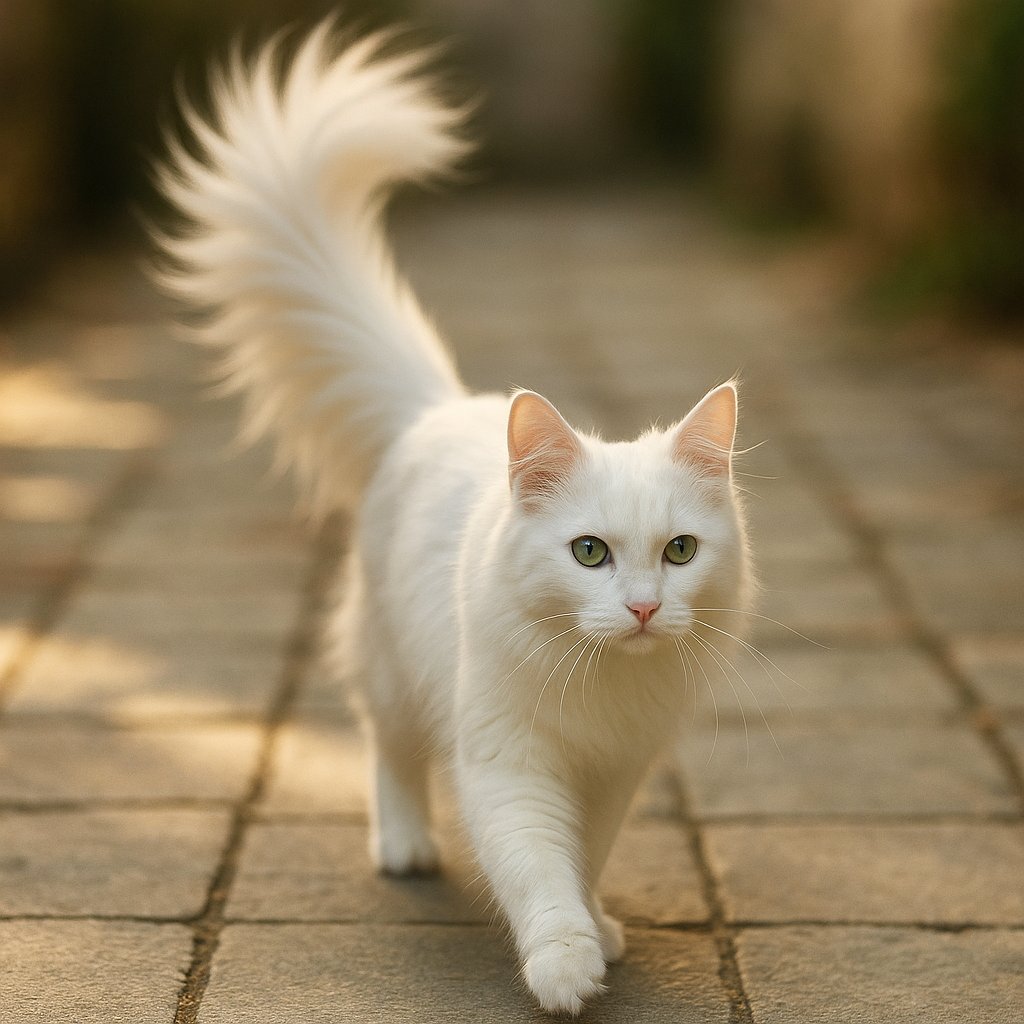 White Turkish Angora Stroll