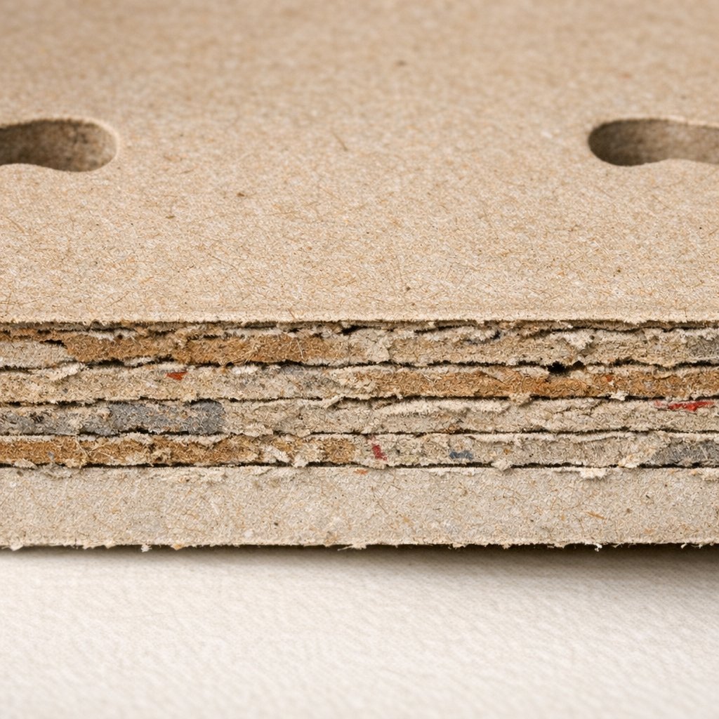 Layered Puzzle-Grade Cardboard Close-Up