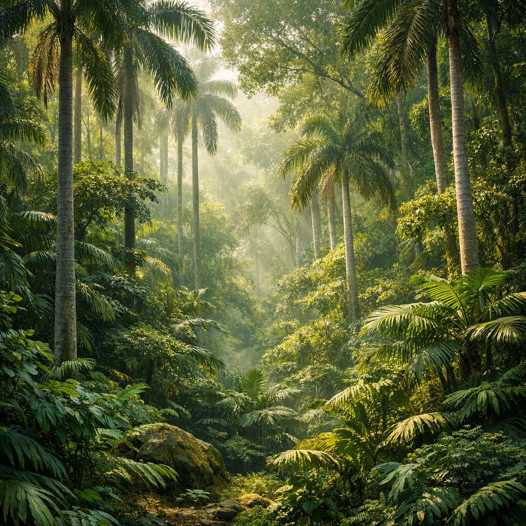 Misty Cuban Palm Forest