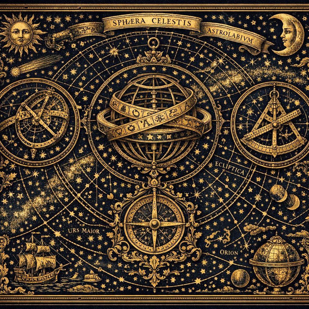 Sphæra Celestis — Antique Celestial Navigation Chart