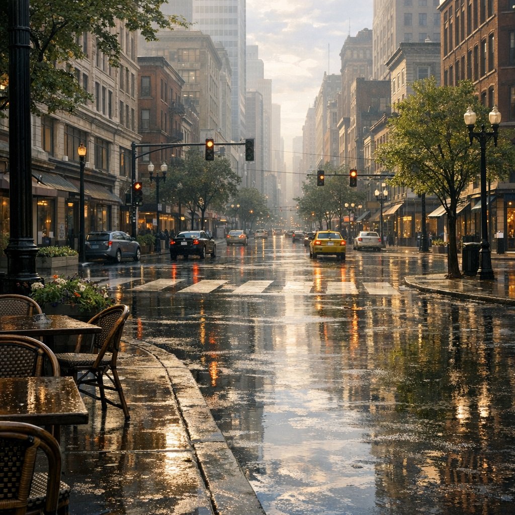 Chuva de Maio na Avenida Midtown