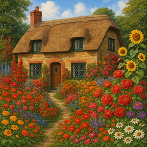 Charming Cottage and Vibrant Garden