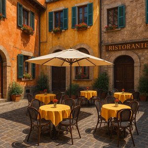 Charming Street Cafe Scene