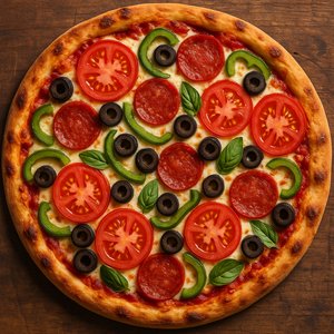 Colorful Homemade Pizza