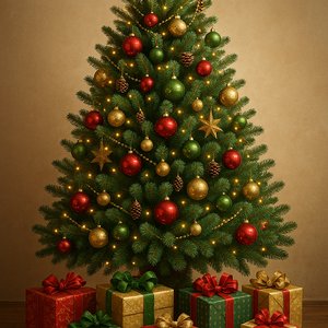 Festive Christmas Tree with Gifts