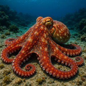 Majestic Octopus on Ocean Floor