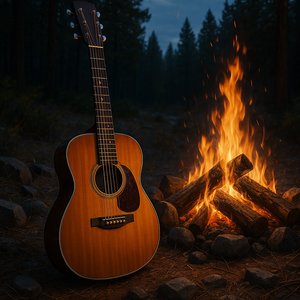 Serene Campfire Guitar
