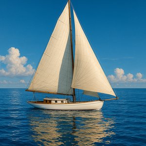 Serene Sailboat on Tranquil Waters