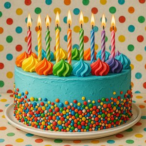 Vibrant Birthday Cake Celebration