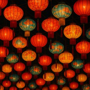 Vibrant Festival Lanterns