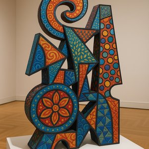 Vibrant Geometric Sculpture