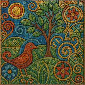 Vibrant Mosaic Nature Scene